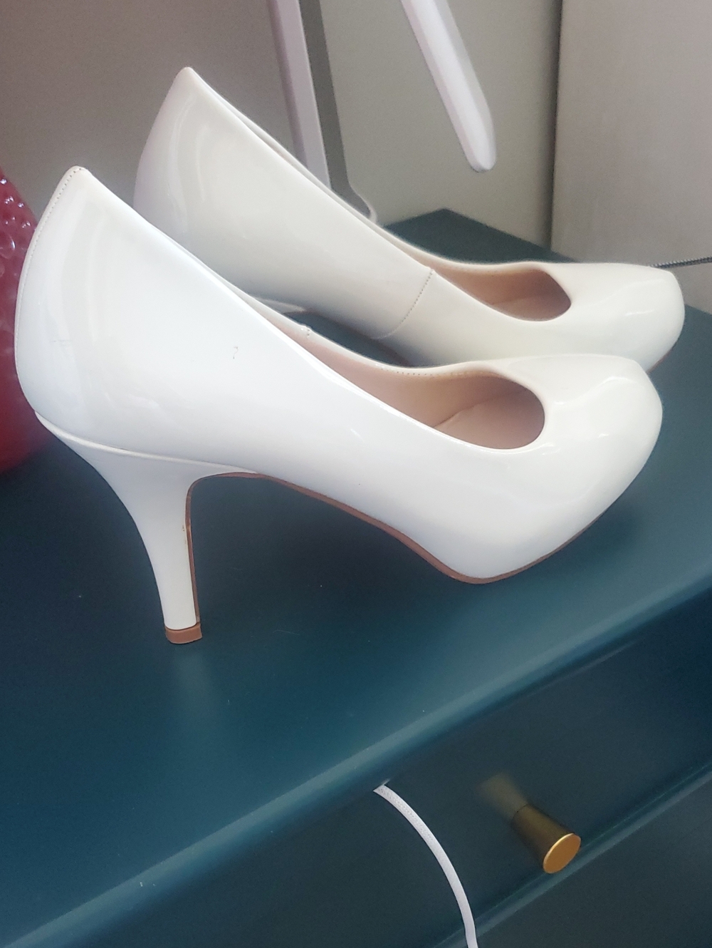 Delicacy White Patent High Heel Pumps - Women's Dress Shoes